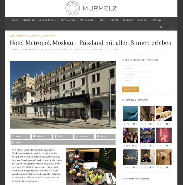 Murmelz Bericht über Metropol, Moskau Murmelz Bericht über Metropol, Moskau