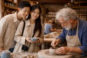 Europäische Töpferkunst und chinesische Touristen